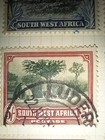South West Africa Swa 5 - 2 6 Pictorials Airmails Bilingual Pair Album Page Used