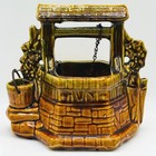 Vintage Mccoy Pottery Wishing Well Planter Flower Pot Signed Drip Glaze Cottage