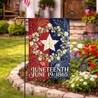 Juneteenth Garden Flag  Freedom Day Patriotic Banner