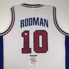 Autographed signed Dennis Rodman Detroit White Basketball Jersey Jsa Coa Auto