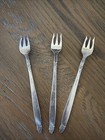 Cocktail Forks Matching Set Of 3 Stainless Steel Seafood Retro Oysters-