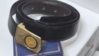 Vtg 1989 Star Trek Buckle   Leather Belt  999 Silver 22k Gold Vermeil Limited Ed