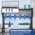 3-tier Over The Sink Dish Drying Rack Stainless Steel Drainer Kitchen Organizer