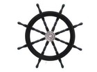 36  Brass Ship Steering Wheel Black Wooden Antique Teak Nautical Pirate Ship s