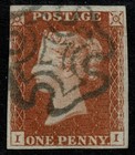 1841 1d Red Plate 24 Ii 4m Inverted Watermark Very Fine Used Sg8wi Cat    400 00
