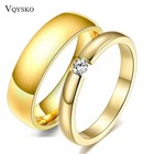 Men Women Silver Gold Stainless Steel Ring Band Titanium Wedding Engagement Ring