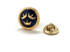 Three Kings Lapel Pin Royal Blue Gold Crowns Enamel Pin The Royal Family Crest
