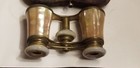 Antique Lamier Paris Mop Mother Of Pearl Opera Glasses Leather Case Binoculars 
