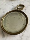 Ornate Victorian Brass Hand Mirror With Loop Beveled Glass