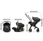 Black Compact 4-in-1 Baby Stroller   Car Seat Travel System For Newborns