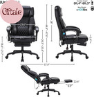 Massage Office Chair With Foot Rest 6 Points Vibration And Heat Home Office Desk