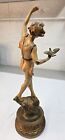 Antique Art Nouveau Spelter Bronze Statue