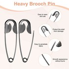 10-pack Large Safety Pin  4 33 In 110mm  Heavy Brooch Pin  black 
