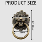 6 Pcs Lion Head Knobs Pull  Antique Bronze Ring Handles For Dresser Drawers