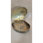Vintage Brass Clam Shell Trinket Box Hinged Decorative Jewelry Keepsake Case