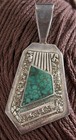 Vtg Navajo Richard Begay Rb Sterling Silver Turquoise Geometric Pendant  27 64 G