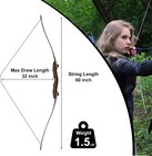 Pmz Archery Longbow  Red Riser 65   Wooden Takedown Professional  For Hunting