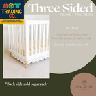 White Scalloped Crib Skirt Ruffle  front two Sides  Adjustable Linen Cotton Blen