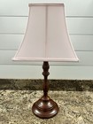 Rare Pottery Barn Kids Payton Espresso Wood Table Lamp   Pink Shade