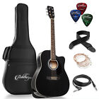 Open Box - Full-size Dreadnought Cutaway Acoustic-electric Guitar - Black