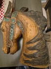 Vintage Tang-style  Carved Wood Carosel Horse Head  Creepy  Cool  You Decide    