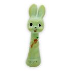 Vintage Rubber Squeak Toy Bunny Rabbit Holding Carrot Tall Skinny Made In Japan