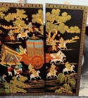 Beautiful Hand-painted Japanese Hanging Screen     Vgc     Colorfully Painted Design