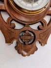 Antique Wall Barometer - Black Forest Carved Wood  Working