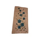 Beautiful Unused Vintage Linen Kitchen Hand Or Tea Towel Blue Floral 29 X 16