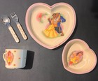 Near Mint Rare Complete Melamine Plate Set Selandia Disney Beauty And The Beast