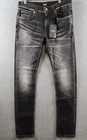 Versace Embroidered Medusa Slim-fit Jeans Men s 30 Dark Gray Faded Button Zip