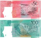 Jamaica Set 50 And 100 Dollars  Uncirculated  Polymer  Commemorative Set