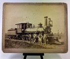 1880s Steam Locomotive Engine No 230 Photo 7x9 Mount Train Crew Cowcatcher