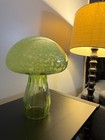 Art Glass Mushroom Mint Green W top Design Size 6 lx6 wx8 h
