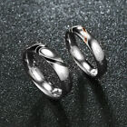 Promise Wedding Couples Heart Ring Engagement Band Real Love Titanium Steel