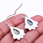 K2 Blue Azurite - Pakistan 925 Sterling Silver Bali Earring 1 56  E_9344_128_1