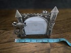 Whimsical Metal Cat   Castle Picture Frame 4    X 4    Photo Open Silver Tone