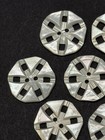 Vintage Set Of 10 Carved   Pierced Mop Buttons - 11 16   f27 