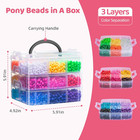 3600pcs Pony Beads  18 Assorted Colored Beads For Bracelets Making  Kandi Friend