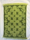 Vintage Cannon Monticello Green Floral Hand Towel Sculpted Fringed Cotton Mcm