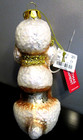 Nwt Acrylic White Poodle Sitting Gold Glitter Embellished Collar Ornament 5 x 3 