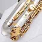 New A-wo37 Alto Saxophone Nickel Plated Gold Key Professional Sax With Case