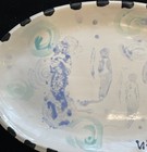 Handmade Ceramic Serving Tray    mermaids   majolica Glaze 12   x7    Original