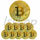 10pcs Physical Bitcoin Coins Commemorative Gold Plated Bit Coin Collectible Us