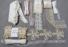 Huge Lot Of Very Vintage Lace Trim Motifs  Edgings 30 Yards Beige White Cream