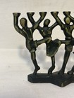 David Klass Signed Brass Menorah Hora Dancers Jewish Hanukkah Candelabra Vintage