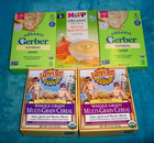 Lot Of 5 Organic Baby Cereals  1 Hipp- 2 Earth s Best- 2 Gerber  Stage 1  6 Mts 
