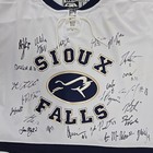 Ushl Sioux Falls Stampede White Hockey Jersey 2015 - 2016 Team Signed - Size L