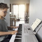 Portable 61key Electronic Lighted Keyboard Piano Lcd Screen Headphone Microphone