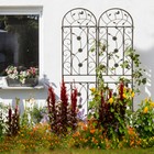 2 Pack Metal Garden Trellis Rustproof Trellis For Climbing Plants Outdoor Flower